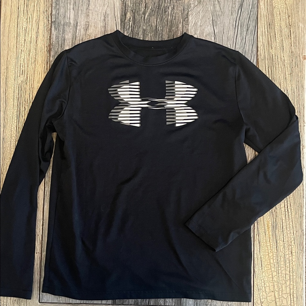 Under Armour Black Long Sleeve Logo Performance Shirt